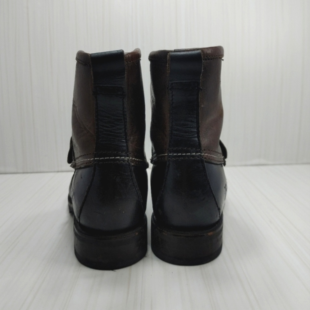 Frye Veronica Duck Engineer Shearling Lined Mid‎ Shaft Boot Black Brown 6.5 Warm - Picture 3 of 13